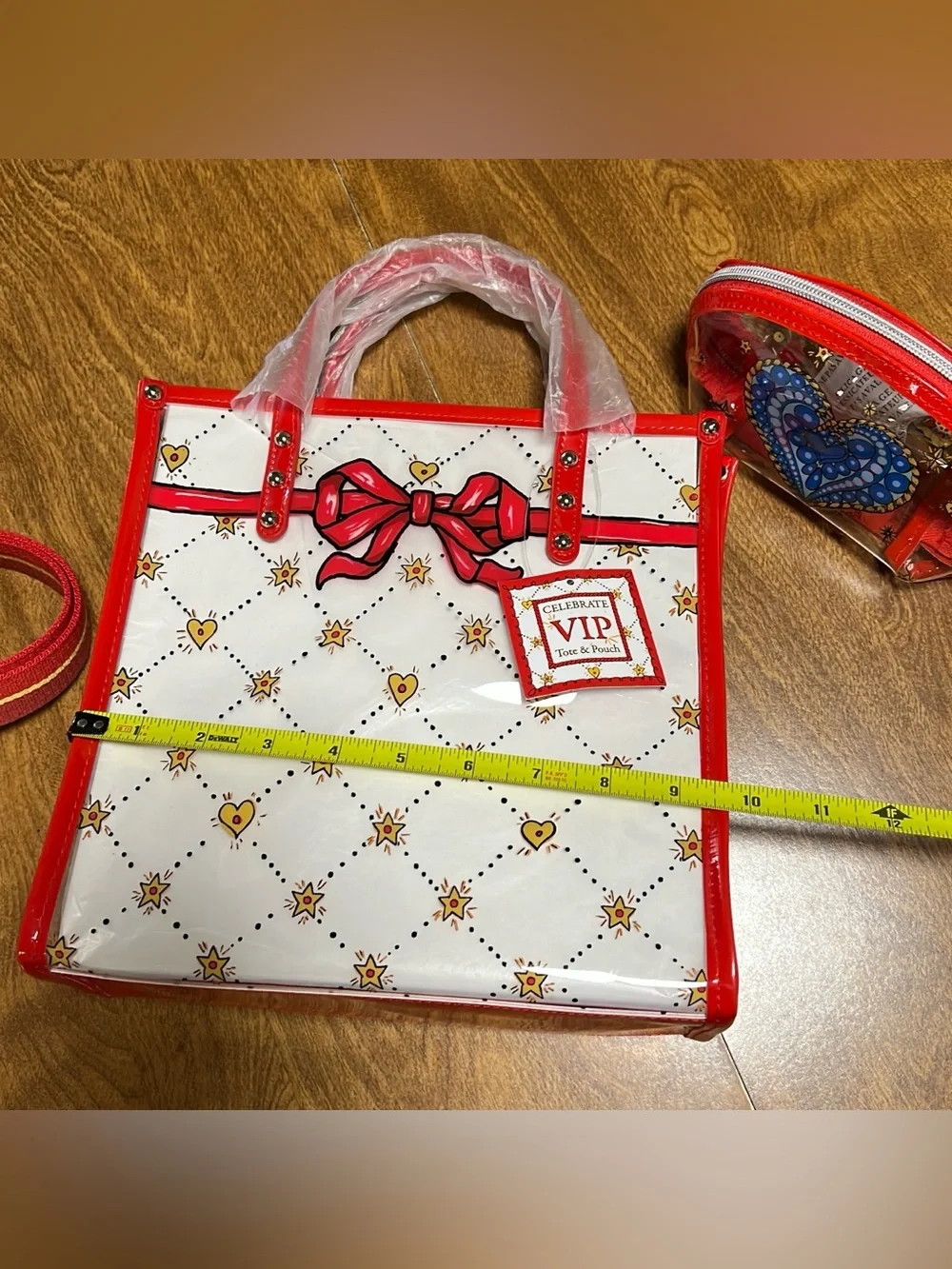Brighton Celebrate VIP Women’s Clear Red Trim Tote Bag and Pouch Sets Included